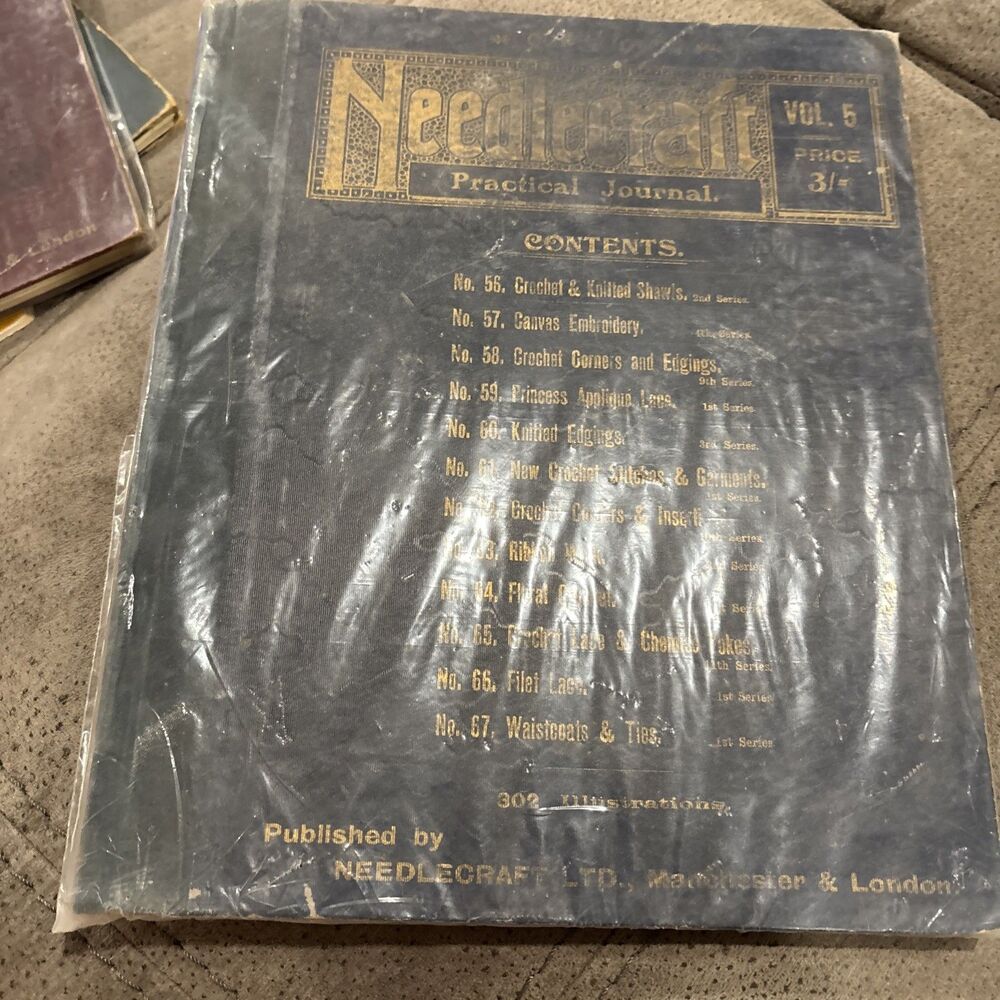 Needlecraft Practical Journal Vol 5 HC Antique Rare #56-67 Manchester London